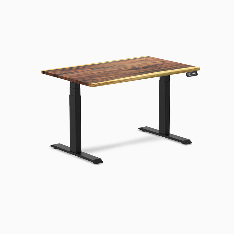 Desky Dual Hardwood Sit Stand Desk - Saman 1200 mm black frame