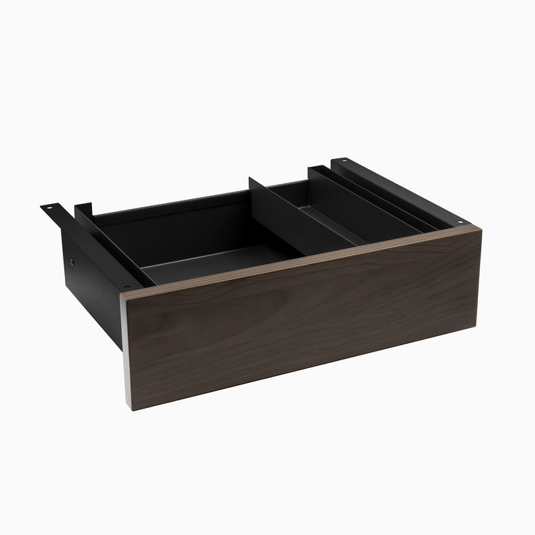 desky minimal drawer - burnished wood in black frame