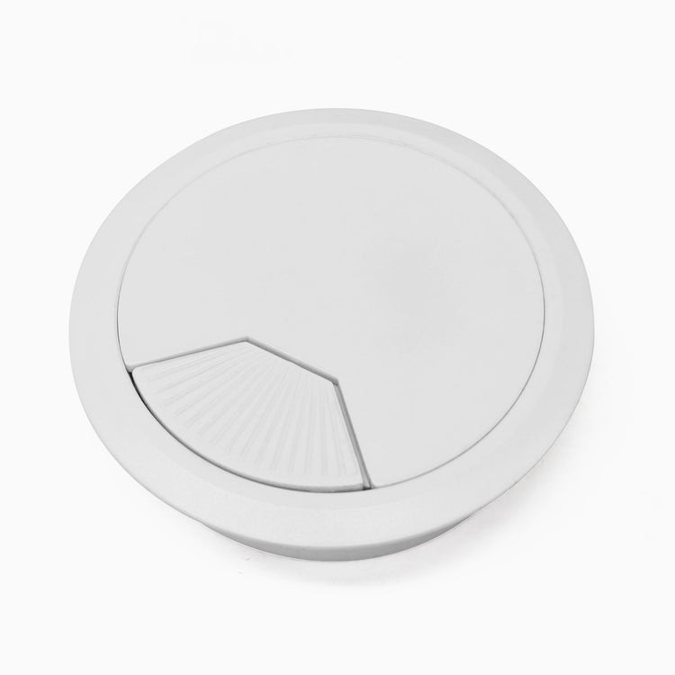 White grommet cable management hole