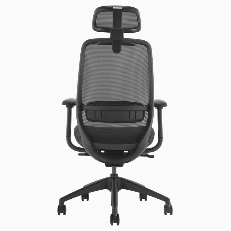 Black coilflex chair with headrest