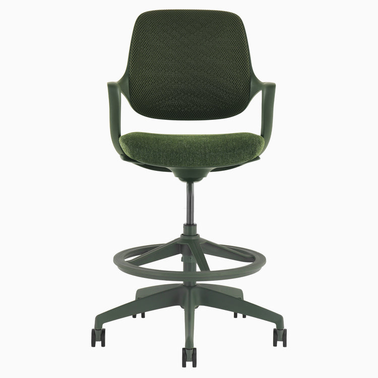 Green ergonomic drafting chair
