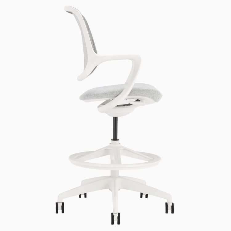 Minimalist design drafting chair in white
