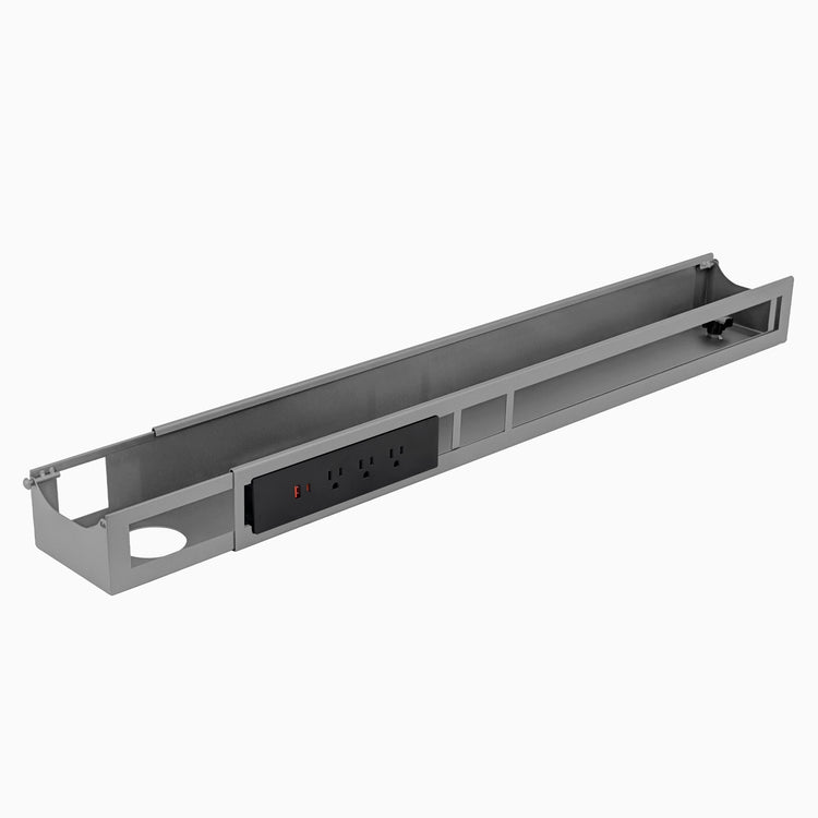 Grey Desky Integrated cable channel 3 power
