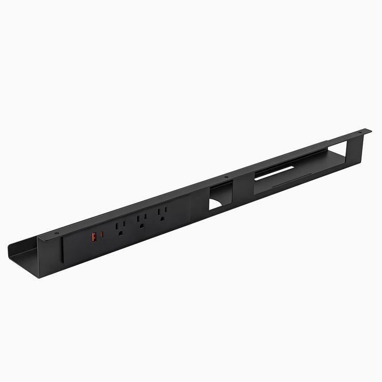 Desky mini cable and power tray in black 3 power