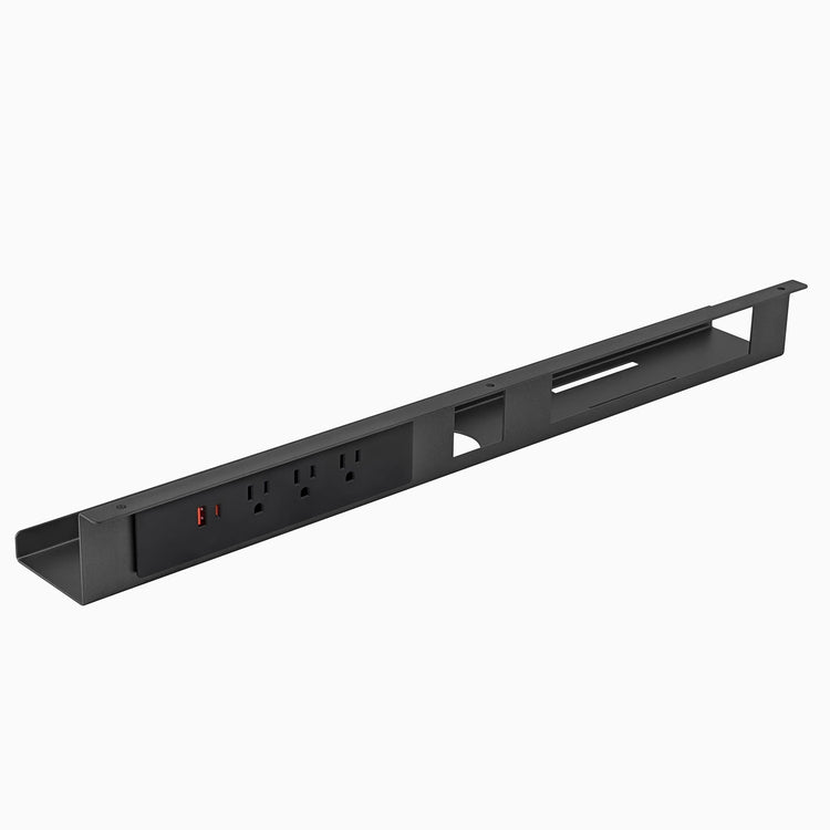 Desky mini cable and power tray in space grey 3 power