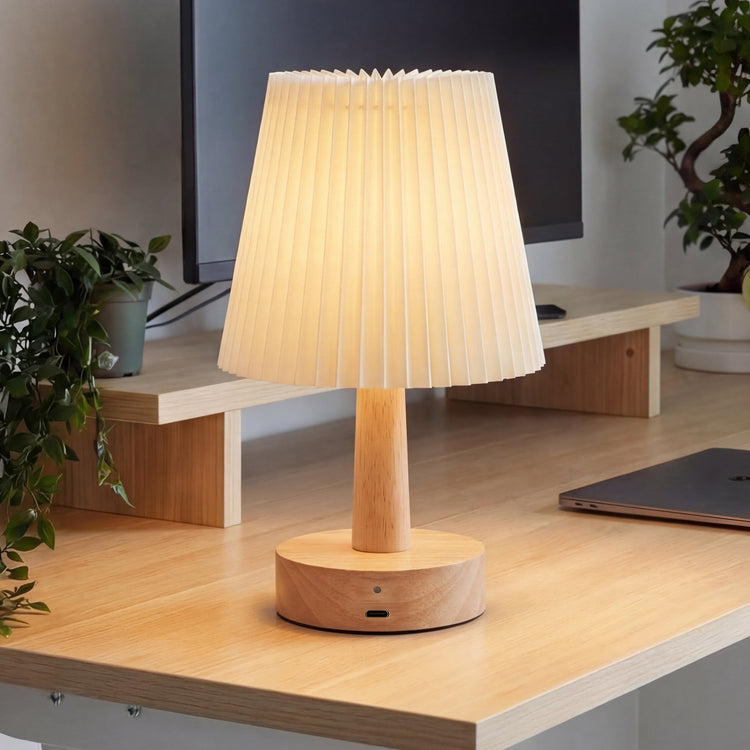 Desky ripple wooden desk lamp on desk