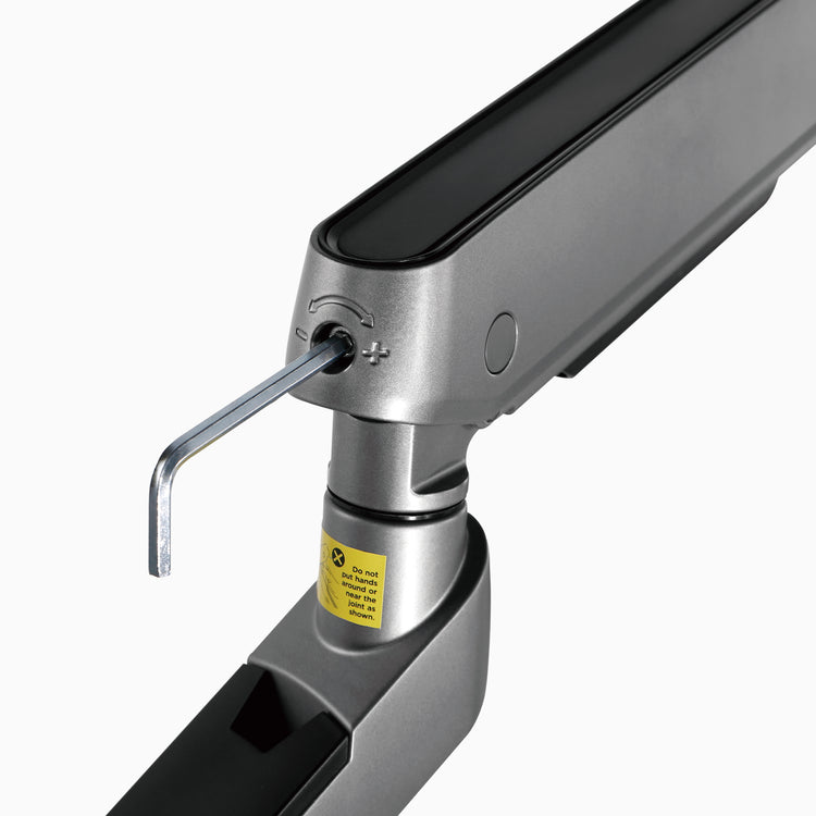 Dual LED monitor arm adjustment