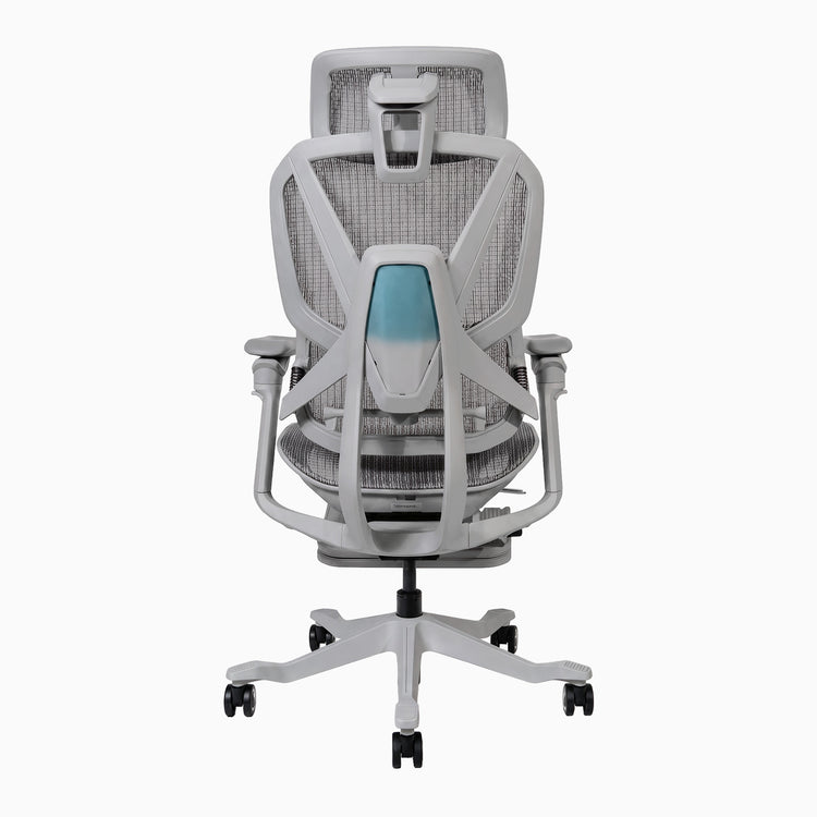 Contourra ergonomic office chair in light grey with adjustable back rest height
