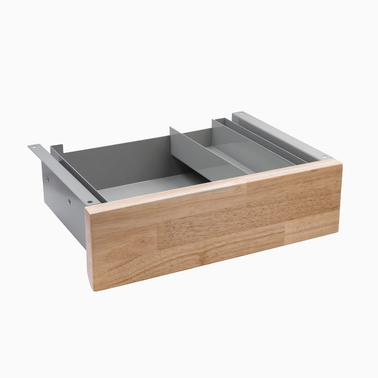 natural walnut rubberwood drawer in grey frame