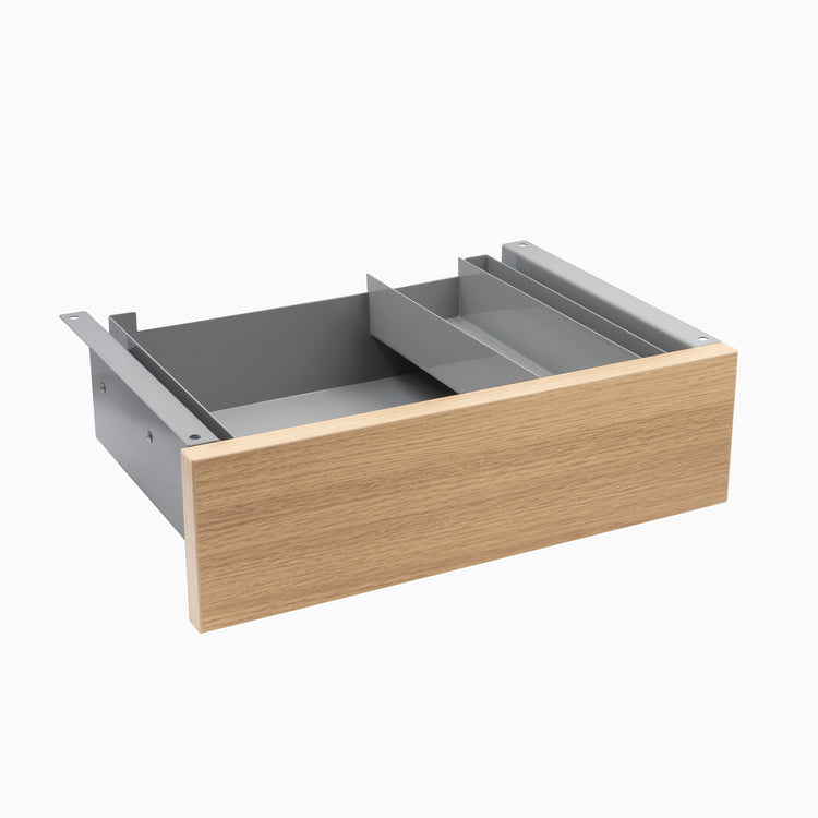 sublime teak minimal drawer in grey frame