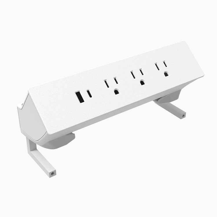desky on desk power rail white