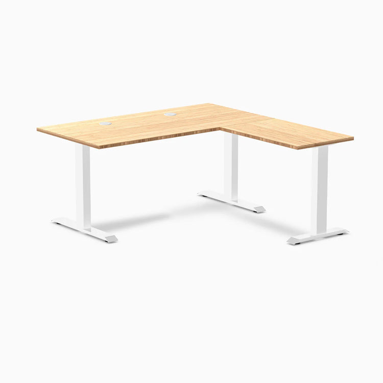 Desky Zero Bamboo L-Shape Office Desk