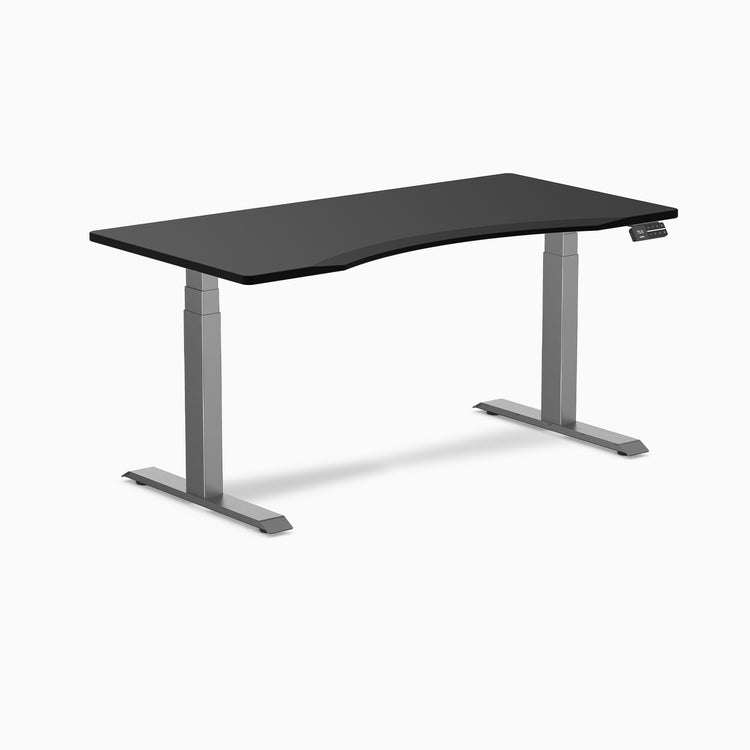 Desky Dual Ergo Edge Sit Stand Desk - black 1500mm space grey frame