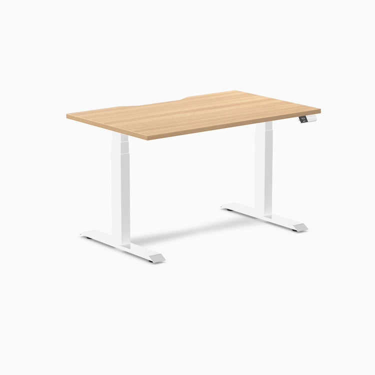 Electric dual scalloped melamine sit stand desk Sublime - Desky