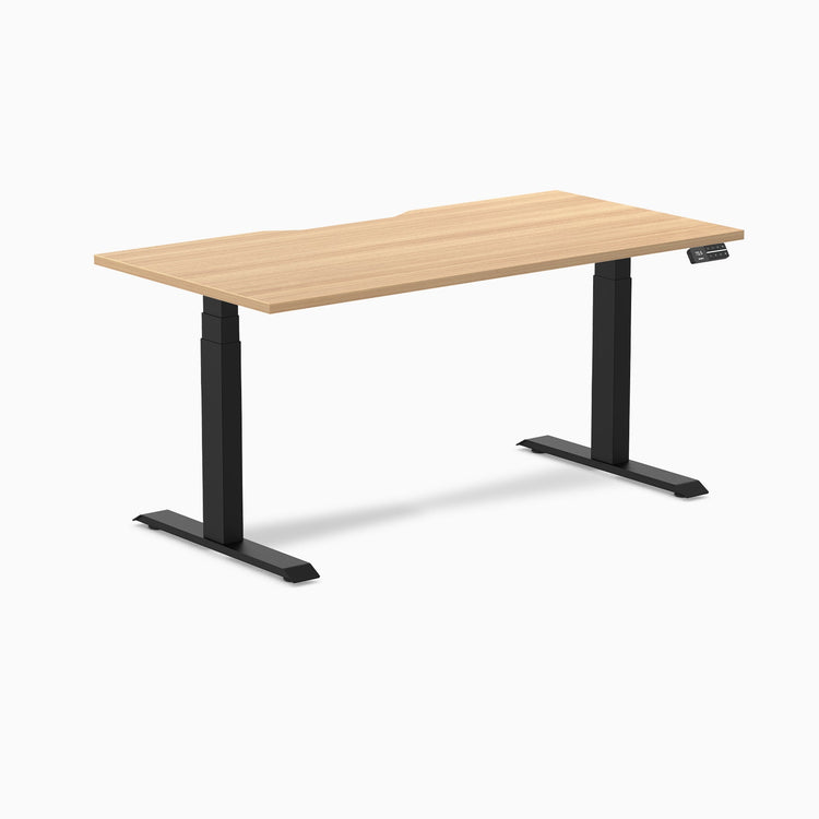 Electric dual scalloped melamine sit stand desk Sublime - Desky