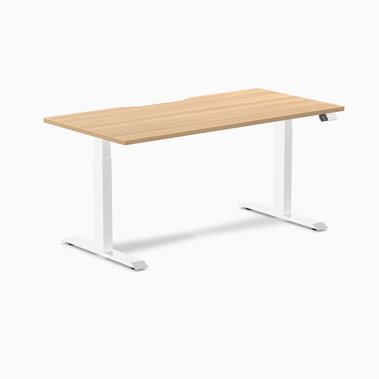 Electric dual scalloped melamine sit stand desk Sublime - Desky
