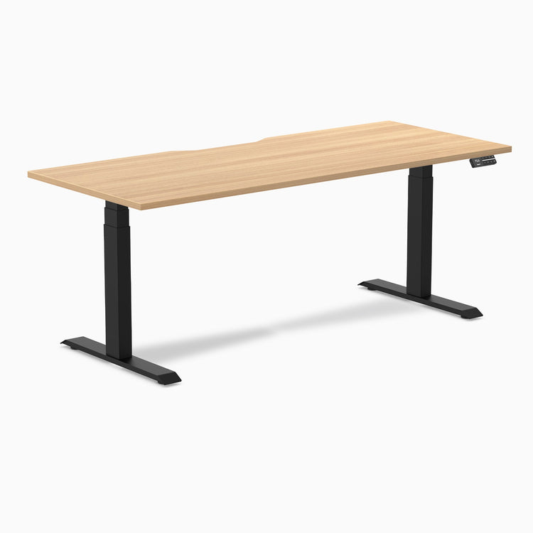 Electric dual scalloped melamine sit stand desk Sublime - Desky