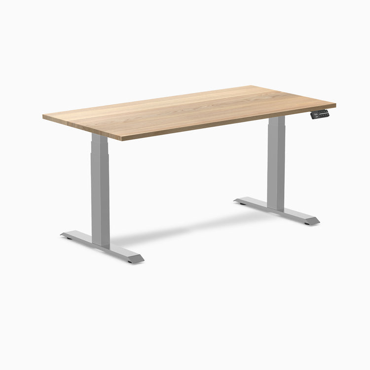 Dual motor standing desk hardwood white ash - Desky
