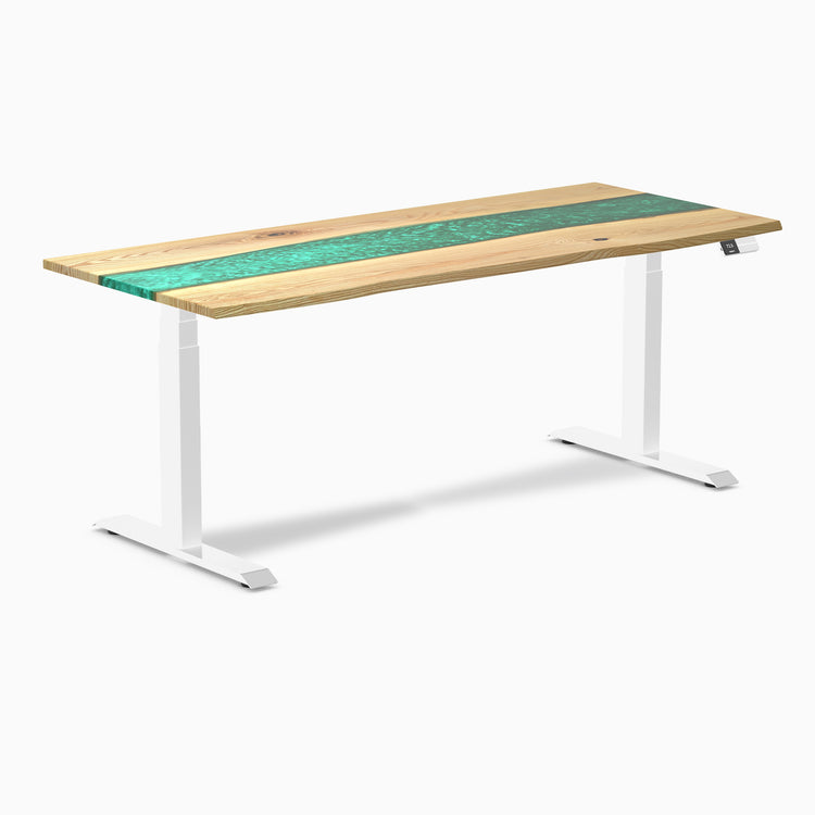 Desky dual resin ash emerald river 1800mm in white