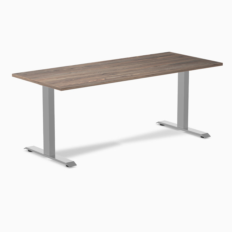 Desky fixed laminate 1800mm in natural walnut with gray legs