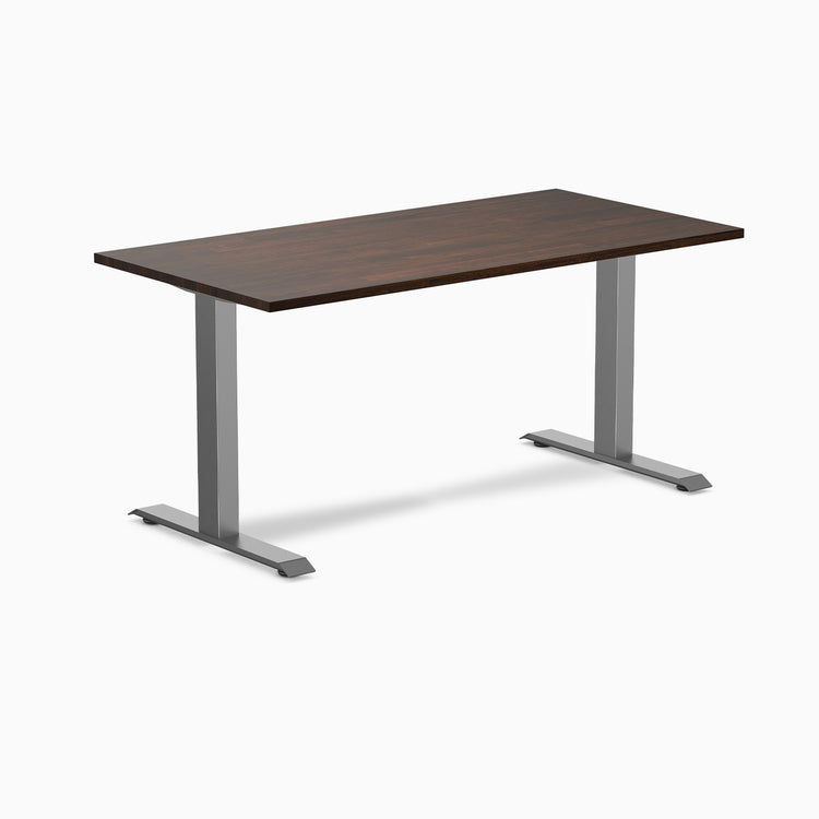 Zero rubberwood dark walnut fixed desk - Desky