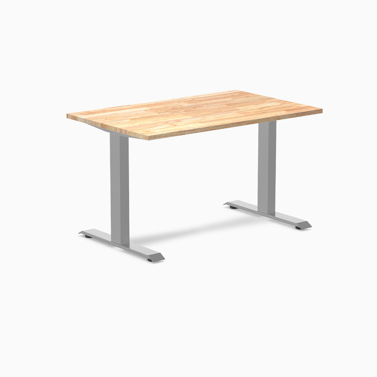 Fixed rubberwood natural 1200mm in grey legs