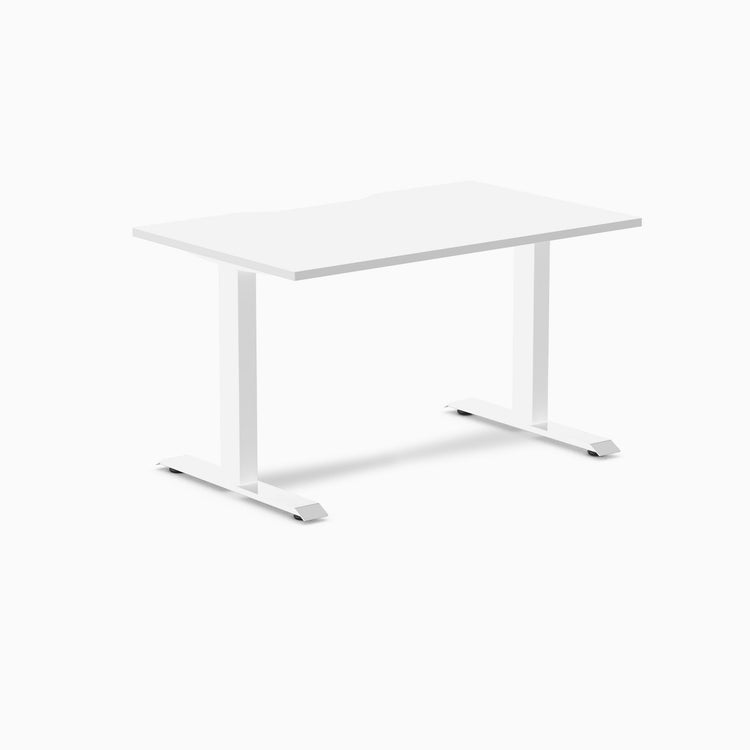 Zero scalloped fixed office desk white melamine - Desky