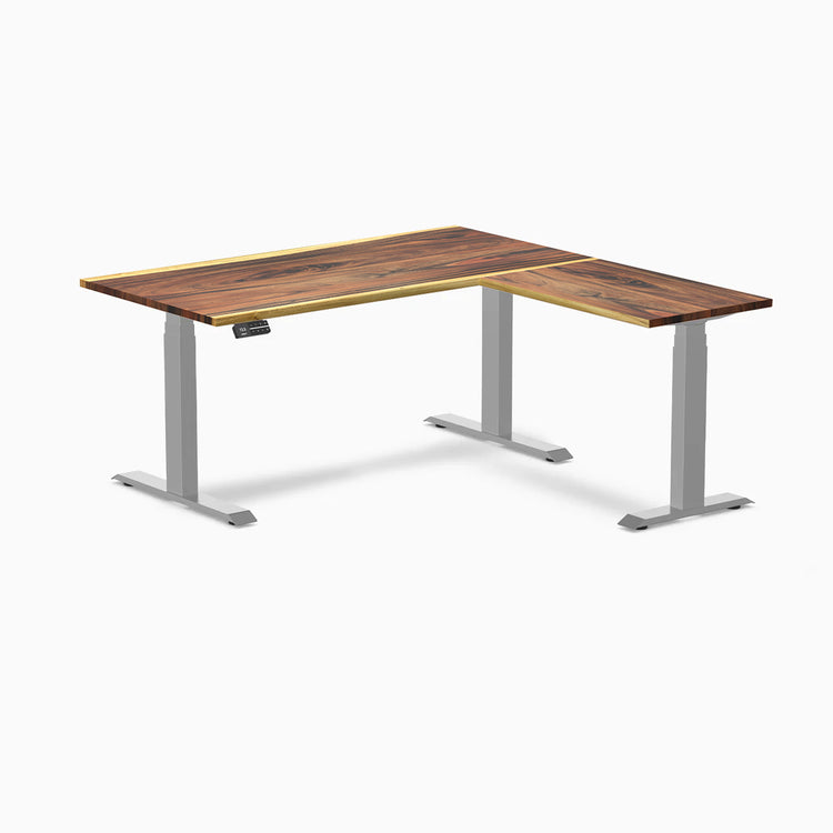 Desky Hardwood L-Shape Sit Stand Desk-Desky®