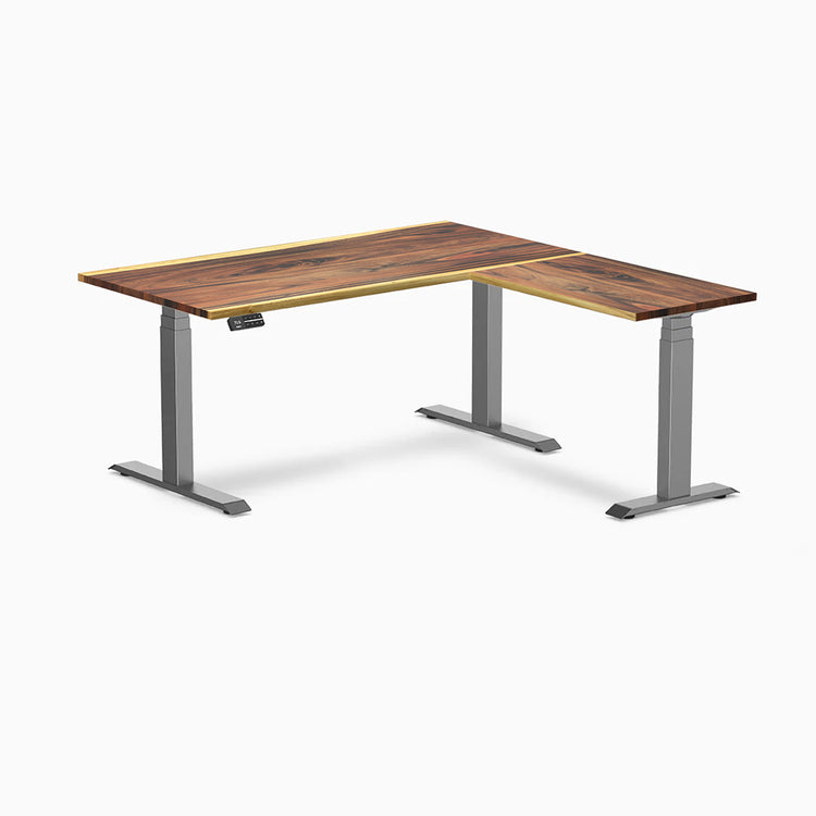 Desky Hardwood L-Shape Sit Stand Desk-Desky®