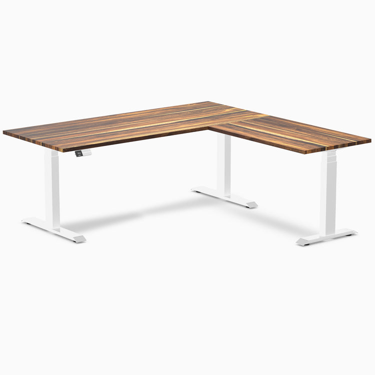 L-shape dual hardwood pheasant Desky 1800mm in white