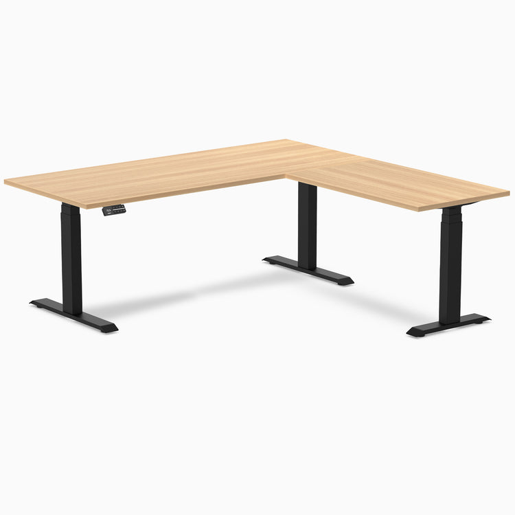 Desky L-shape dual 1800mm sublime teak in black