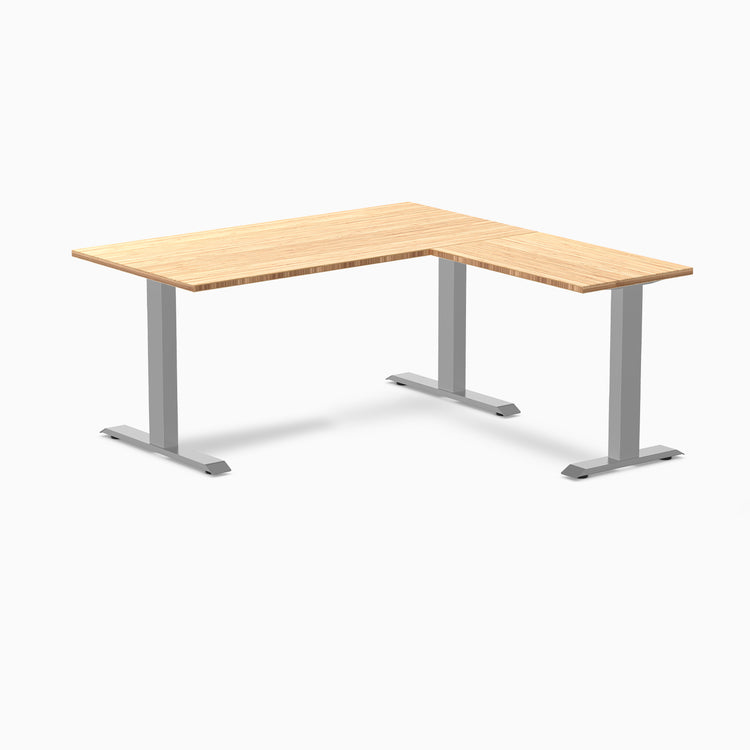 Zero fixed bamboo L-shape 1500mm in gray legs