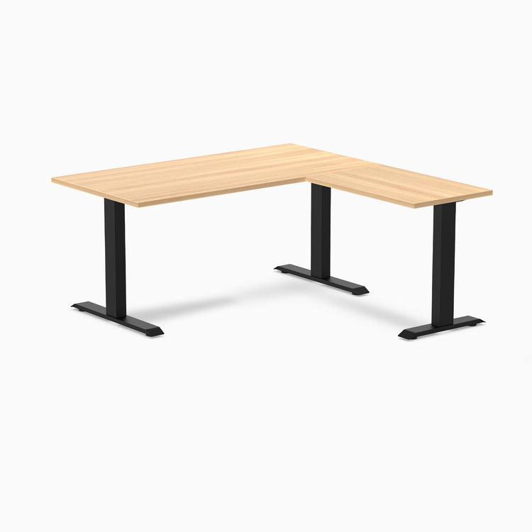 zero laminate L-shape 1500mm in sublime with black legs