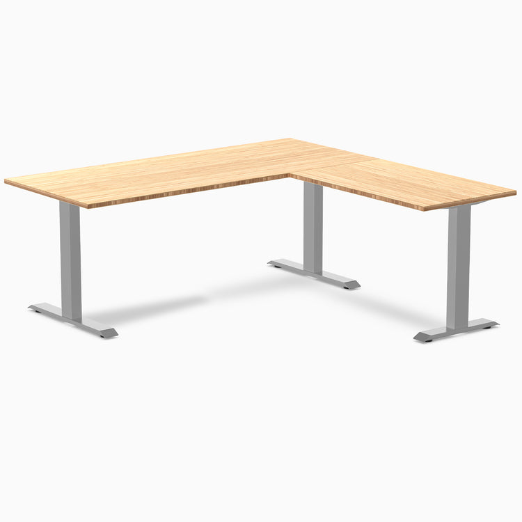Zero fixed bamboo L-shape 1500mm in gray legs
