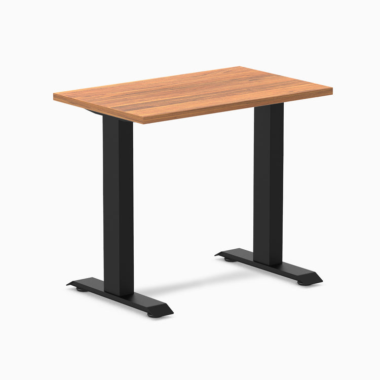 Desky fixed mini laminate desk 800mm prime oak in black legs