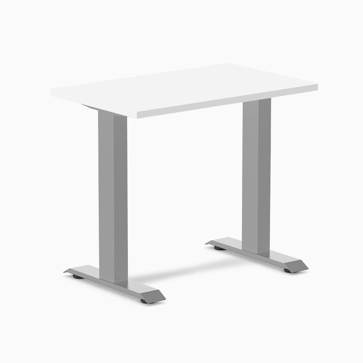 Desky fixed mini laminate desk 1000mm white in gray legs