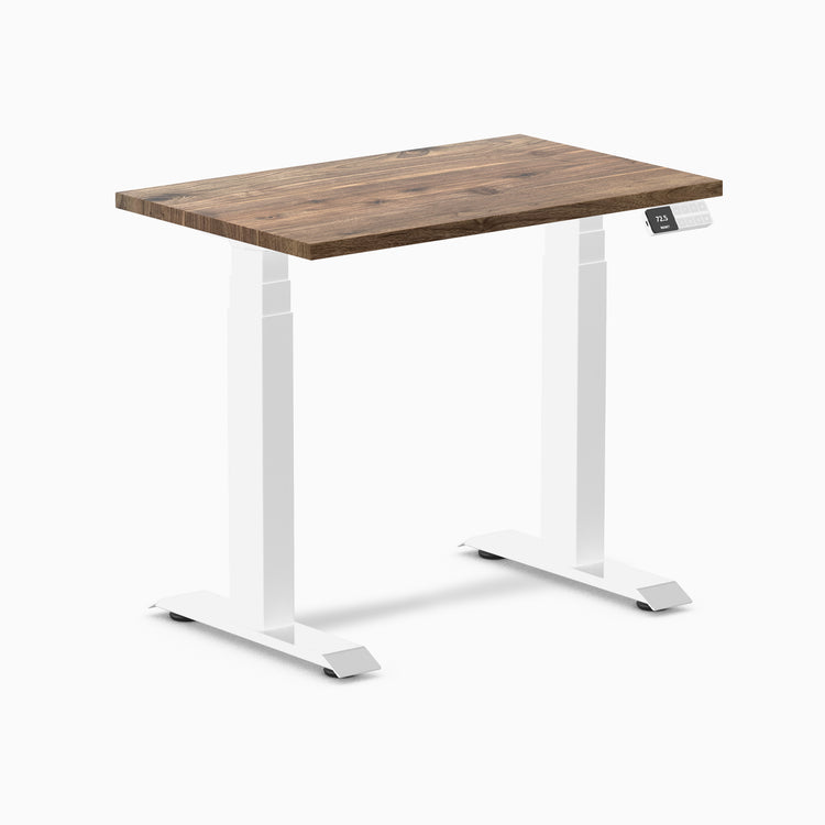 Desky dual mini hardwood natural walnut 800mm in white