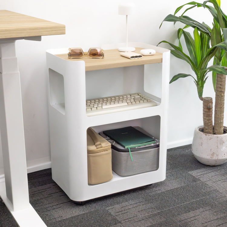 Minimal open pedestal drawer