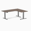 Desky L-shape standing desk jarrah legno with space grey legs