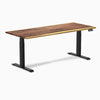 Desky Dual Hardwood Sit Stand Desk - Saman 1800 mm black frame