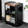 Black open pedestal drawer