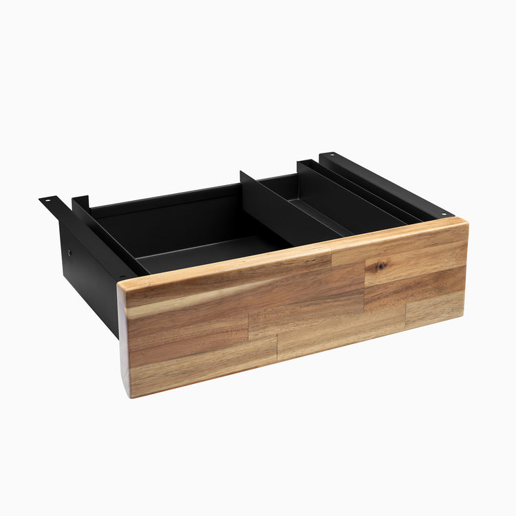 acacia softwood drawer in black frame