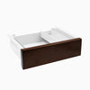 dark walnut rubberwood drawer in white frame