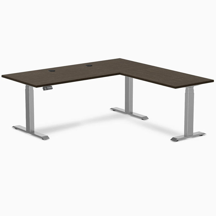 Desky Bamboo L-Shape Sit Stand Desk