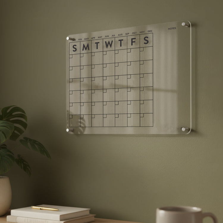 Desky wall mounted calendar clear design