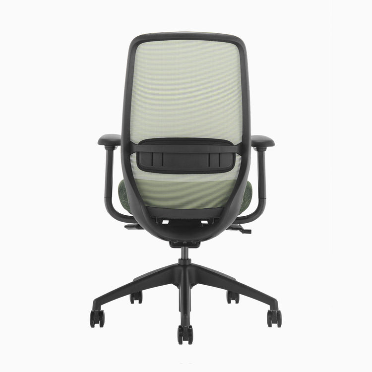 Green coilflex ergonomic chair with no headrest - Desky