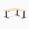 Desky Hardwood L-Shape Sit Stand Desk image 71