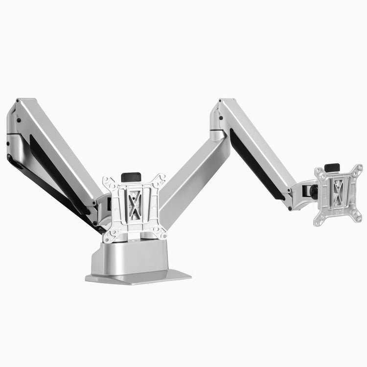 Silver dual monitor arm - Desky