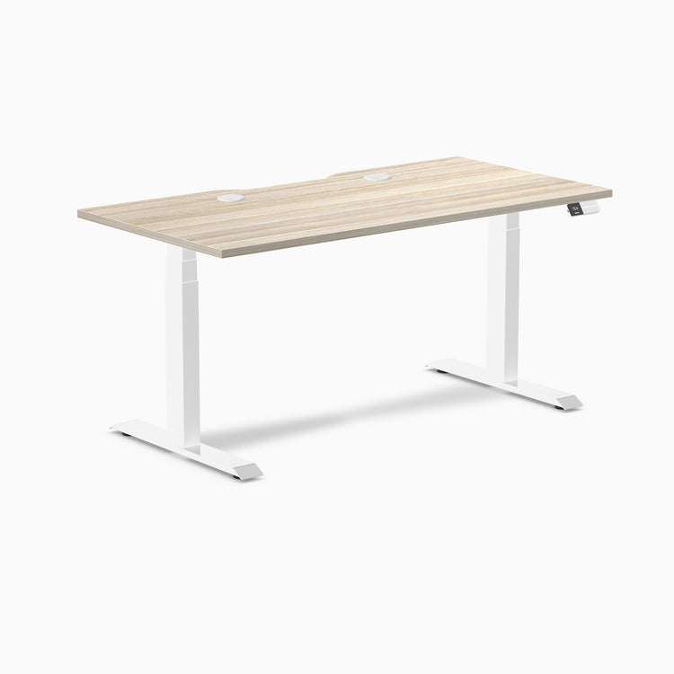 Desky Dual Scalloped Laminate Sit Stand Desk
