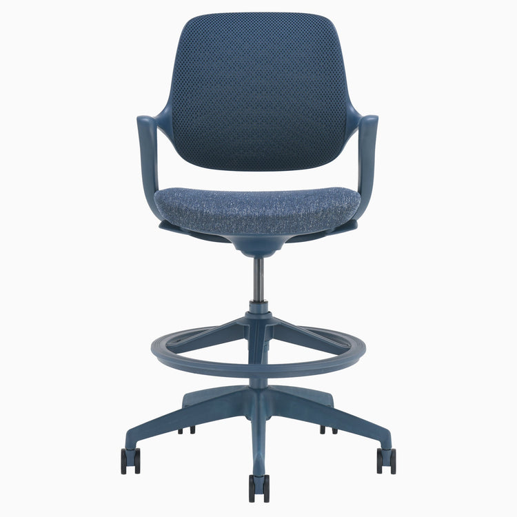 Evoque low back drafting chair in blue
